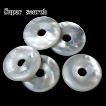 1 Piece Natural seawater Round White Shell Mother of Pearl Shell Ring Pendant for Jewelry Making DIY Necklace Earring