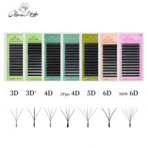 GLAMLASH W Shape Bloom 3D 4D 5D 6D Eyelash Automatyczne kwitnienie Premade Volume Fans Przedłużanie