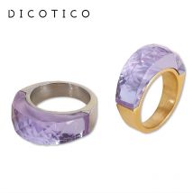 Boho Gold Silber Farbe Edelstahl Ringe Für Frauen Multi-Farbe Kristall Glas Hochzeit Band Ringe Party Geburtstag Schmuck geschenke