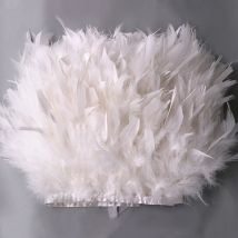 1M Piume di tacchino bianche Trim Artigianato Abiti da sposa fai da te Accessori per la casa per feste Carnevale plumas Nastro Decorazione per cucire