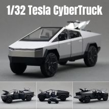 1/32 Tesla Cybertruck Pickup Spielzeugauto Miniatur Druckguss Metall Geländewagen Modell Zurückziehen Sound Licht Sammlung Geschenk Junge