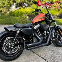 Für Harley Sportster XL883Iron 1200N Forty Eight 72V XL1200T XL1200C 04-24 Motorrad versetzte Shortshots Auspuffrohre passend