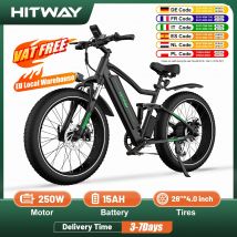 HITWAY 26 "4.0 Fat Tire bici elettrica, bicicletta elettrica con 250Watt Moter 48V 15Ah batteria al litio, 7 velocità Gear E Mountain Bike