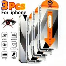 3 szt. Szkła Hartowanego Antyszpiegowskiego do iPhone 17 16 15 Pro Max 17 Air 14 13 12 Pro 15 14 Plus XR XS Montaż Bez Kurzu Jednym Kliknięciem