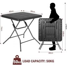 Tavolo da giardino impermeabile, tavolo pieghevole 80*80*74 cm, tavolo da balcone con struttura in acciaio, HDPE addensato, per feste, cucina, soggiorno