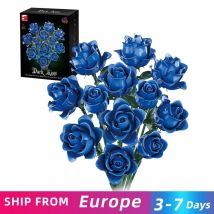 585PCS Blu Rosa Building Blocks Simulazione Bouquet di fiori Modello Mattoni Ornamenti decorativi Regalo romantico per adulti Giocattoli per bambini