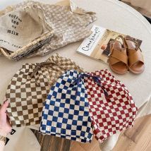 Kinder Sommer dünne Patchwork-Shorts Baby Mädchen lose Boutique kurze Hosen für Jungen neue Mode Plaid Baumwolle kurze Tousers