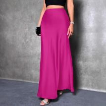 Satinrock mit hoher Taille, Maxi-Cocktailparty, Hochzeit, A-Linie, lange Röcke für Frauen, High Street Lady, eleganter Bleistiftrock 2025,