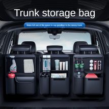 Borsa portaoggetti in pelle per bagagliaio di un'auto Organizzatore pieghevole per schienale per seggiolino auto Organizzatore multifunzionale per appendere il sedile posteriore del SUV