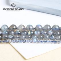 High Quality Natural Grey Labradorite Moonstone Round Loose Spacer Beads For Jewelry Making DIY Bracelet Necklace Accessories