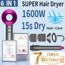 Asciugacapelli professionale senza foglie da 1600 W Asciugacapelli da 200 milioni di anioni Lon negativo Cura dei capelli Casa Potente asciugacapelli Styling Toos