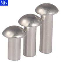 M6 6 mm Pan-Halbrundkopf-Rändelnieten, Nietbefestigungen aus massivem Aluminium, Muttereinsatz