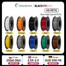 KINGROON Il più nuovo filamento per stampante 3D HS-PETG 1,75 mm Materiale per stampa 3D ad alta velocità Hyper PETG 5 kg 10 kg Colore misto