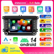 ESSGOO 7" Android 14 4G+64G Apple Carplay Car Stereo GPS NAVI WIFI RDS FM BT for VW Golf 5 6 Passat Polo Touran Tiguan Caddy EOS
