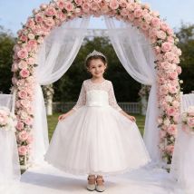 Taufkleid für Teenager-Mädchen, weißes Kostüm, Brautjungfer, Hochzeitskleid, Geburtstag, Mädchen-Partykleider, Kinderklavier, elegantes Kleid
