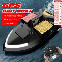 LOKEEVAN GPS Barca con esca da pesca 500m Bait Barca con telecomando Doppio motore Fish Finder Correzione automatica di crociera/ritorno/rota