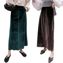 2024 Herbst und Winter Frauen lange Maxi Samt Skrits. Büro Dame Mode Frühling elegante Velours röcke plus Größe m-6XL Robe Femme