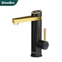 Briwellna Water Heater Flowing Faucet 220V Electric Tankless Water Heater Tap Swivel Spout Electric Faucet Water Heating Geyser