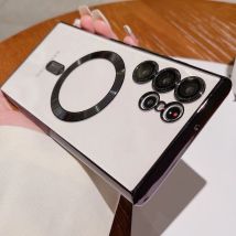 Luxus beschichtung für Magsafe Magnet hülle für Samsung Galaxy S22 S23 Ultra Plus Handy hüllen Wireless Charge Soft Silikon hülle