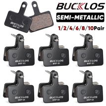 BUCKLOS pastillas de freno de disco semimetálicas para bicicleta de montaña, pastillas de freno de disco hidráulico semimetálicas para SHIMANO B01S B05S