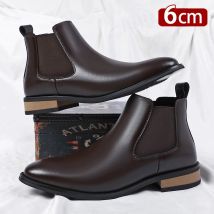Winter Neue männer Stiefel Aus Echtem Leder Luxus Chelsea Stiefel Versteckte Heels 6CM Höhe Zunehmende Schuhe Mann Im Freien warm Halten Stiefel
