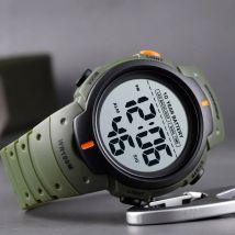Skmei Digitale Sportuhren für Herren, LED-Lichtanzeige, Chrono, 10 bar, wasserdichte Top-Armbanduhr, 10 Jahre Akkulaufzeit, Wecker, Datumsuhr