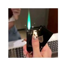 Creative Poker Ace of Spades Lighter Butane Windproof Straight Metal Lighter Men's Fun Toy Cigarette Lighter