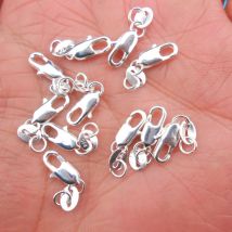 2/10/20/50/100P 925 Silber vergoldet Universal Basic Kupfer Karabinerverschluss Gliederkette Armband Großhandel Schmuckherstellung 5*10+8MM