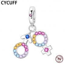 CYCUFF 2025 Neue 925 Sterling Silber Jungen Mädchen Symbol Anhänger Charms Perlen Dekoration Trendy Schmuck DIY Geschenk frauen Armband