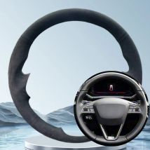 Car Steering Wheel Cover For Seat Leon 5F Mk3 Ibiza 6J Tarraco Arona Ateca Alhambra Hand Sewing Suede Car Interior Accessories