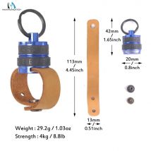 MAXIMUMCATCH DE096 Magnetic Net Release Heavy Duty Cord&Leather Strap Wading Quick-Release Landing Net Holder