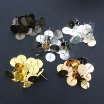 4mm 6mm 8mm 10mm 12mm 100 teile/los Mode 5 Farben Edelstahl Eisen Ohrring Bolzen leere basis Post (mit Stopper)