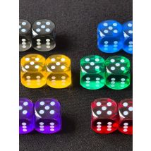 14.5MM Printing Precision Dice Translucent Colors 0.57inch, 6pcs Set