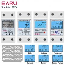 Contatore di energia digitale LCD monofase Reset Zero kWh Tensione Corrente Consumo energetico Contatore Wattmetro elettrico Guida Din 220V