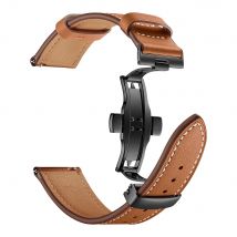 Pasek do zegarka z prawdziwej skóry bydlęcej pasek do zegarka z mechanizmem szybkiego uwalniania bransoletki pasek czarny brązowy motylkowa klamra wymiana 20mm 22mm