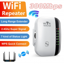 Ripetitore WiFi Wireless 300Mbps WiFi Extender amplificatore Booster Router 802.11N WPS a lungo