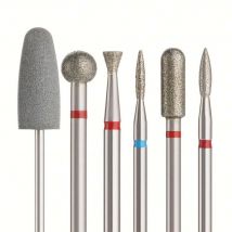 6 pz/set Diamante Sabbia Lime per unghie Trapano Punta per lucidatura per cuticole Testa per molatura per unghie Set manicure elettrico per rimuovere l'acrilico