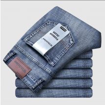 Wthinlee, Nuevos Jeans Casuales para Hombre, Corte Recto, Elásticos, Clásicos, Azules y Negros, Pantalones de Mezclilla para Trabajo, Ropa Masculina