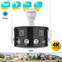 BESDER 8MP 4K Dual Lens Ultra szeroki kąt 180 °   Kamera IP Wi-Fi Ochrona bezpieczeństwa Ai Human Detect Nadzór bezpieczeństwa Aplikacja ICSEE