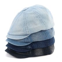 Denim Hat Womem Men Beret Flat Cap Fashion 2026 Vintage Korean Boina Hombre Washable Cotton Peaky Blinders Black Newsboy Cap