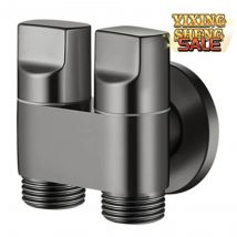 Double Outlet G1/2 Wall Mounted Angles Valves Toilet Triangles Valves Metal for Washing Machine & Bidet Use in Bathroom