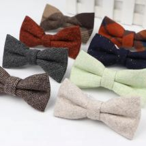 New Style Plaid Children Bowtie Wool Bowties Baby Kid Kids Classical Pet Striped Butterfly Bow Tie Solid Color Ties