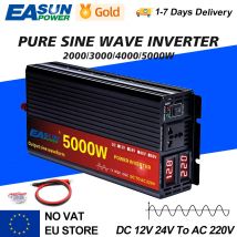 Inversor 12V 220V 2000W 3000W 4000W 5000W 24V CC a 230V CA convertidor de voltaje de onda sinusoidal pura 12 220 Micro inversor de potencia para coche