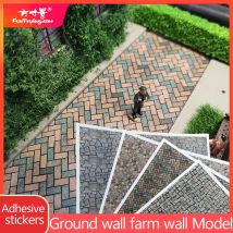 2 Stück Simulation Wandaufkleber Modell Pflaster Bodenfliese Maßstab 1:64 Sandtable DIY Aufkleber selbstklebendes Gebäudemodellmaterial