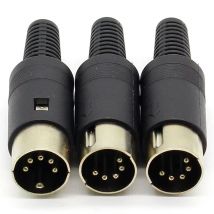 Spina maschio DIN a 5 pin con connettore a saldare da 3 pz/lotto con manico in plastica