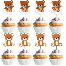 10/20PCS Bär Papier Kuchen Topper Karton Bär Topper für Kinder Bär Themen Alles Gute Zum Geburtstag Party Dekorationen DIY kuchen Liefert
