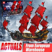 Mold King 13109 Movie Toys The MOC Queen anne's Revenge Ship Model Assembly Building Block Brick Kids Christmas New Year Gifts