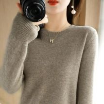 2026 Damen-Pullover Frühling Herbst Langarm O-Ausschnitt Pullover Warme Unterziehshirts Koreanische Mode Strickwaren Weiche Pullover