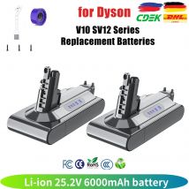 Per Dyson V10 6000mAh 25.2V batteria Per Dyson SV12 Batteria Assoluto Animale Li-Ion Aspirapolvere BATTERIA Ricaricabile SV12