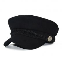 Fashion Women Men  Spring Autumn Sailor Black Ladies Beret Top Captain Cap Travel  Octagonal Hat
